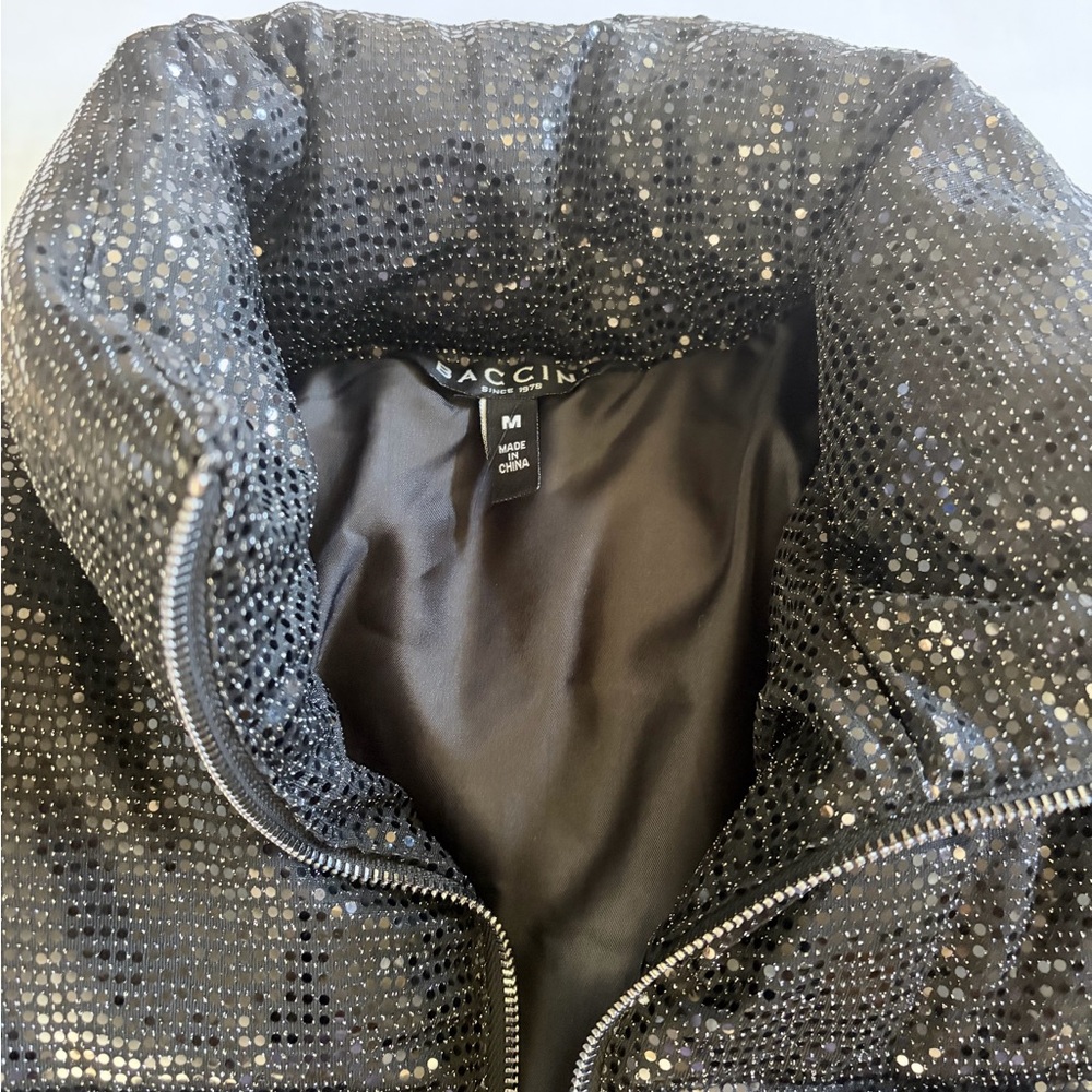 Baccini Black Sequin Puffer Jacket - image 3